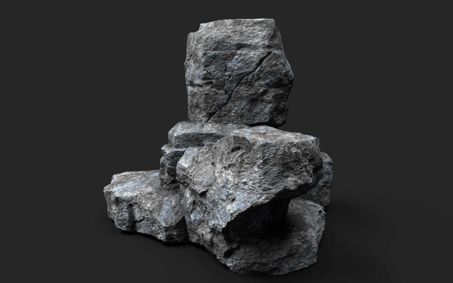 Rock 16-2 Low-poly 3D model_2