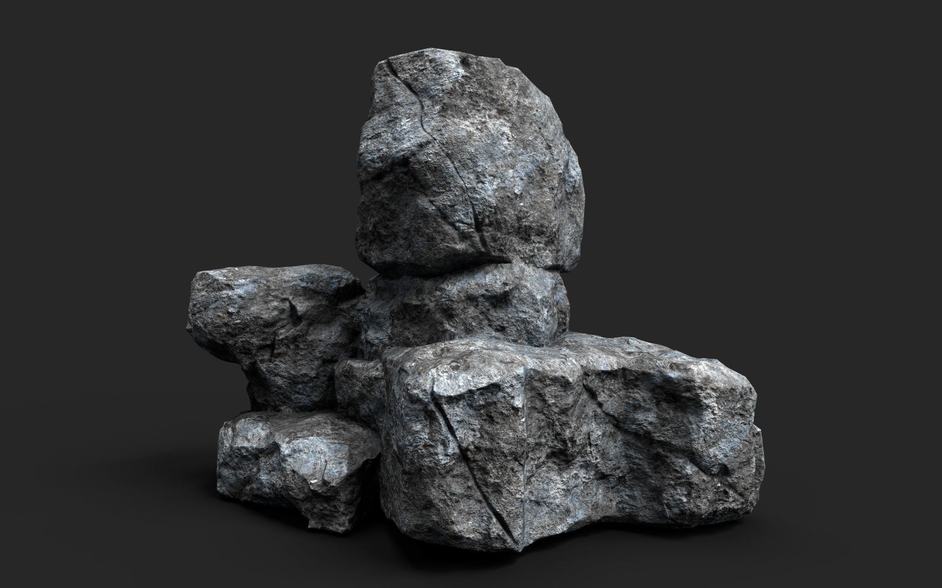 Rock 16-2 Low-poly 3D model_4