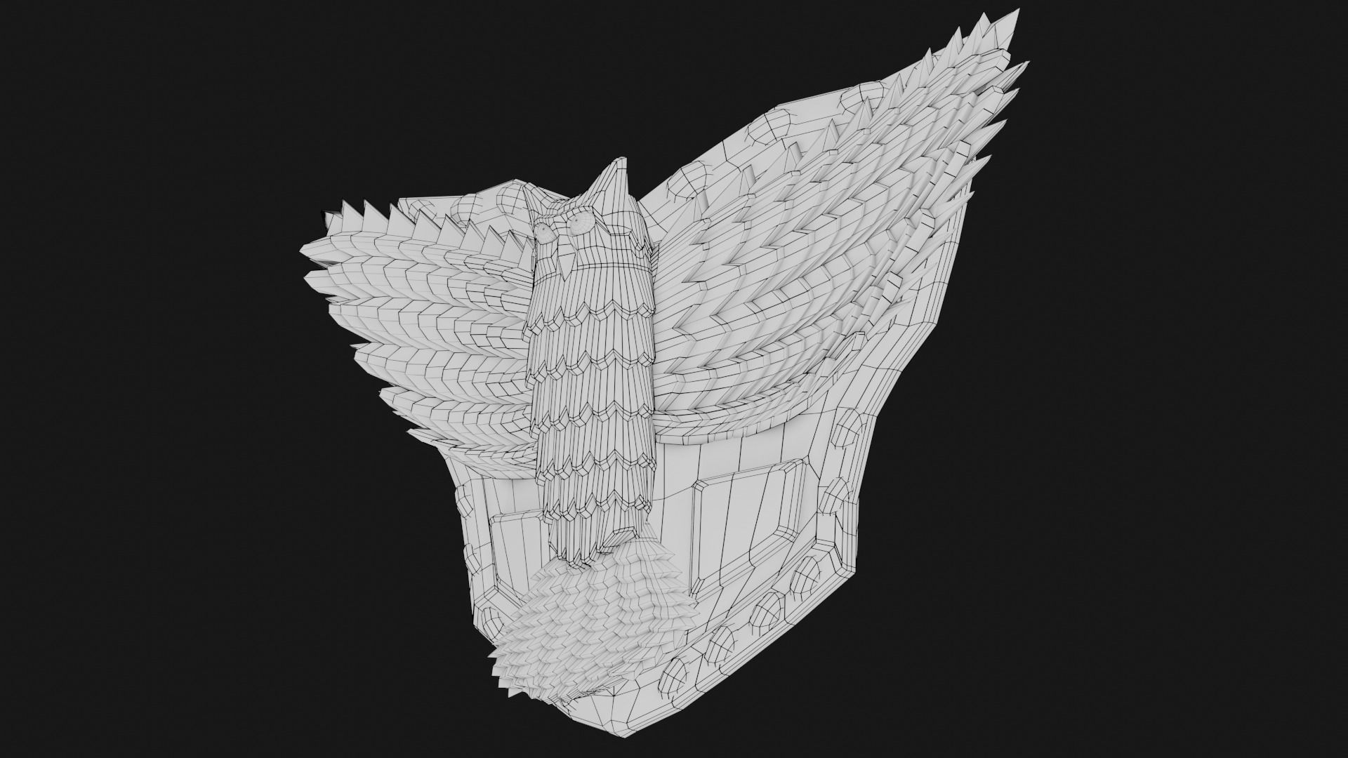 Owl Shield Low-Poly 3D Model  Low-poly 3D model_6