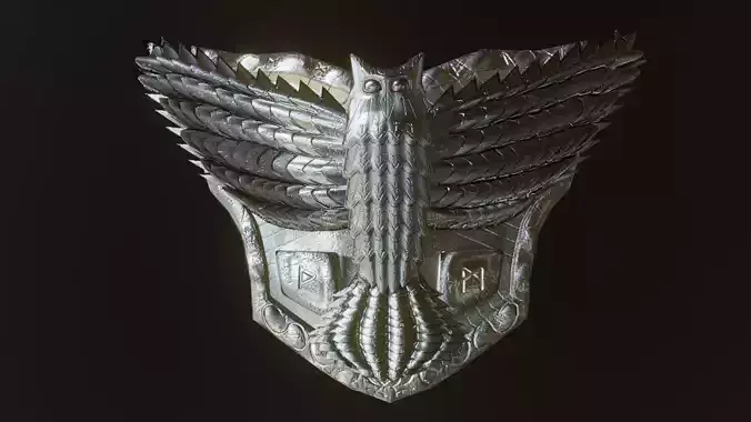 Owl Shield Low-Poly 3D Model 