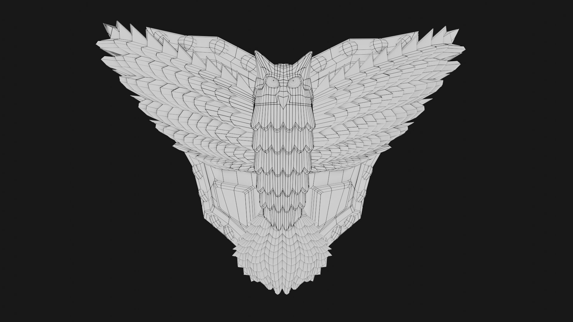Owl Shield Low-Poly 3D Model  Low-poly 3D model_4