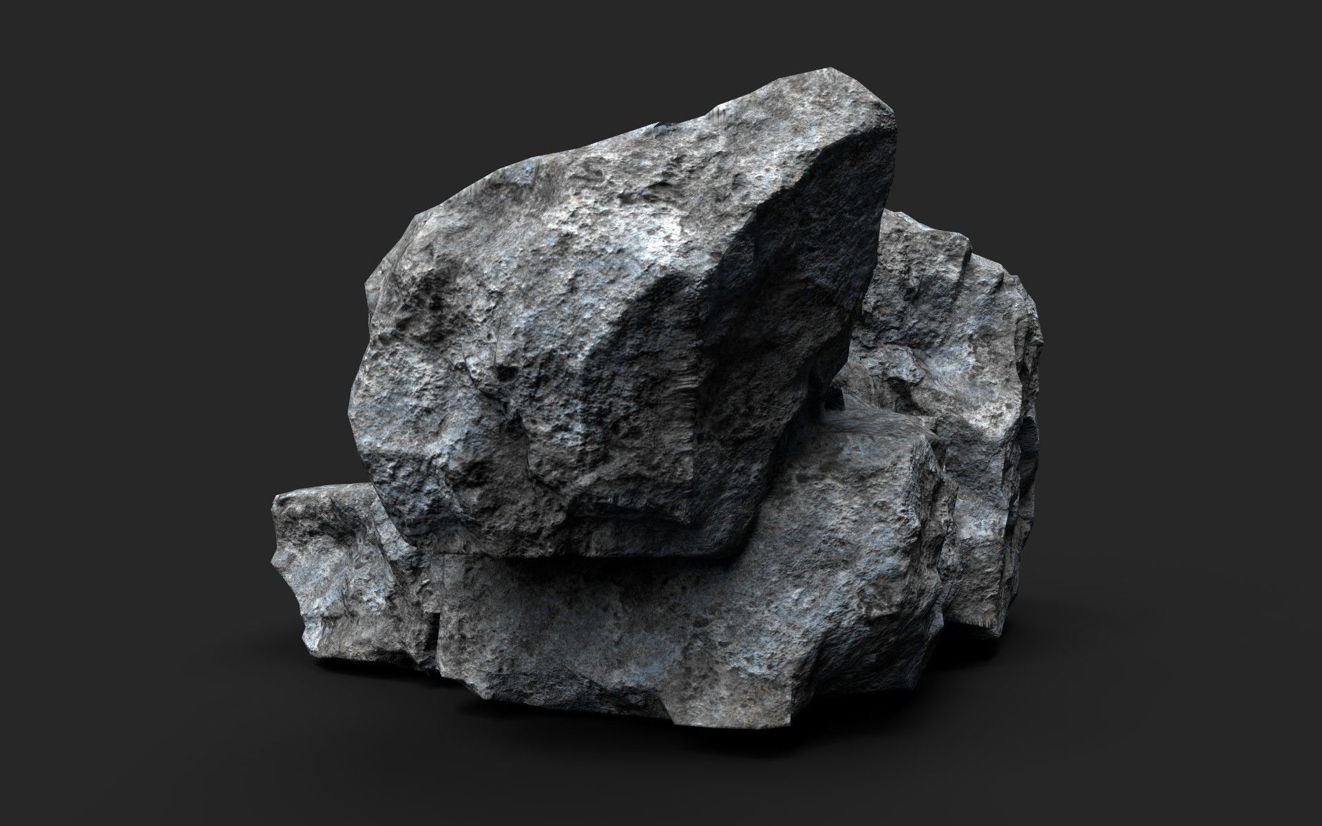 Rock 16-4 Low-poly 3D model_2