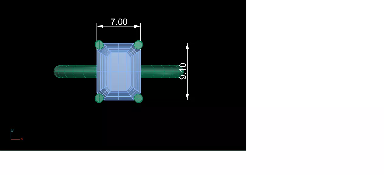 Emerald Cut Ring 3D print model_0