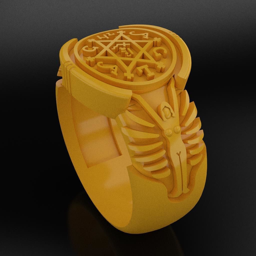 King Solomon ring  3D print model_1