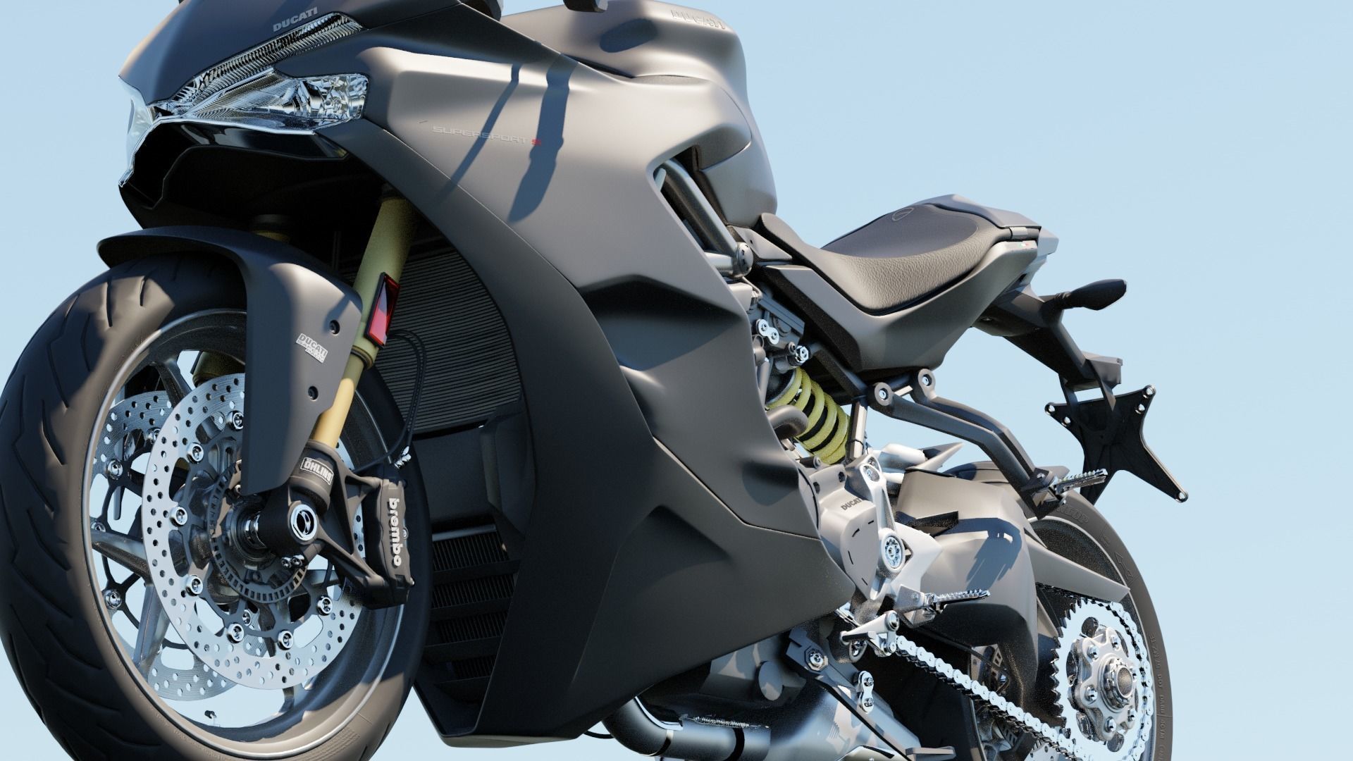 Motorcycle low poly 3d model Low-poly 3D model_5