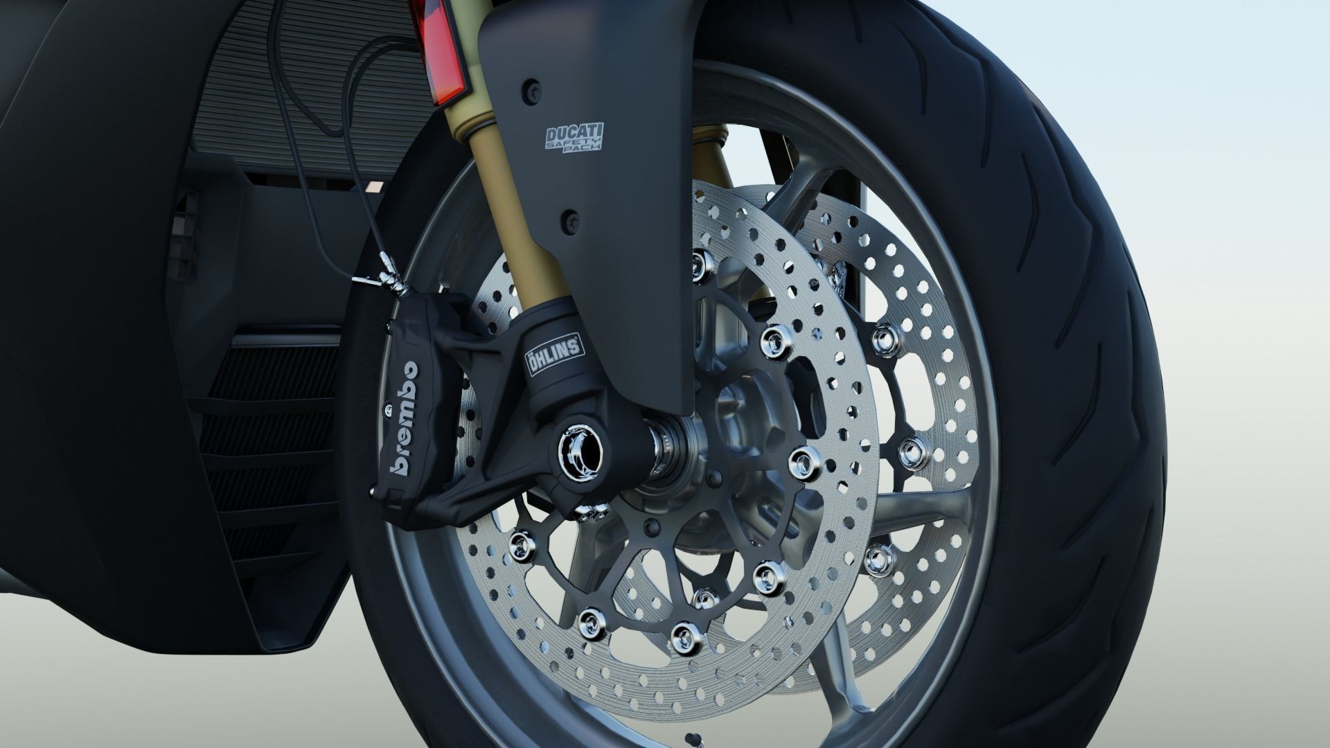 Motorcycle low poly 3d model Low-poly 3D model_4