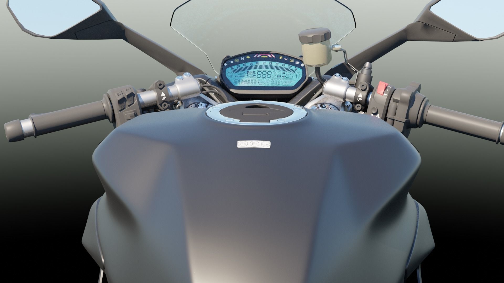 Motorcycle low poly 3d model Low-poly 3D model_11