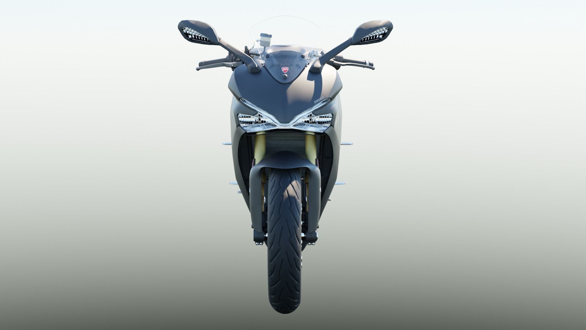 Motorcycle low poly 3d model Low-poly 3D model_7