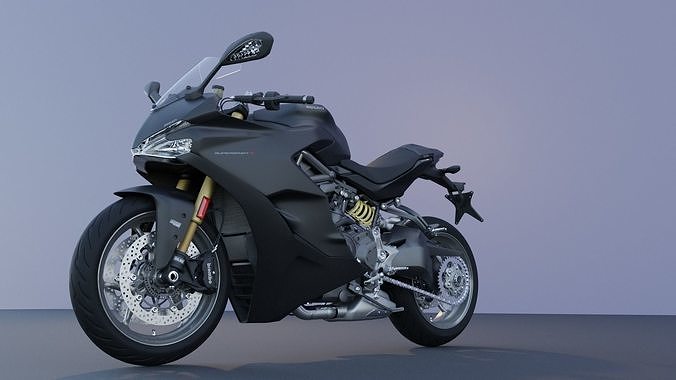 Motorcycle low poly 3d model Low-poly 3D model