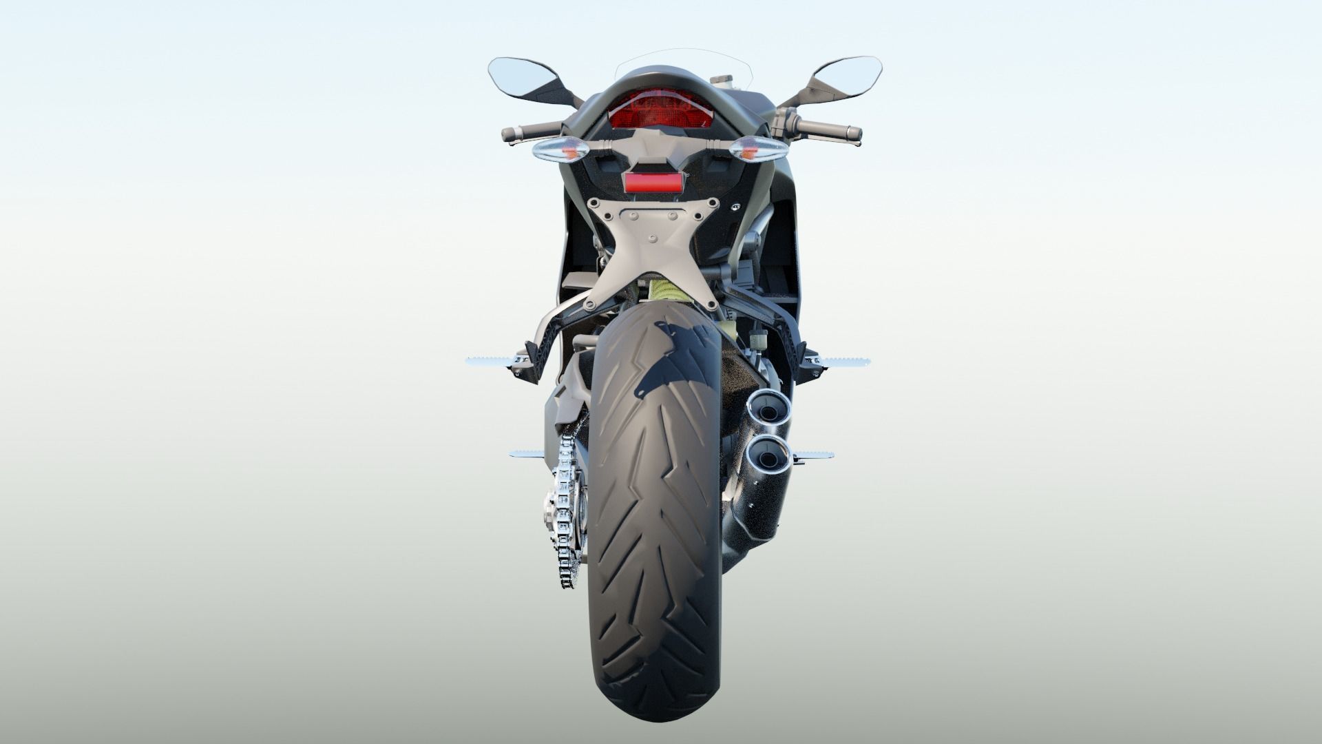 Motorcycle low poly 3d model Low-poly 3D model_8
