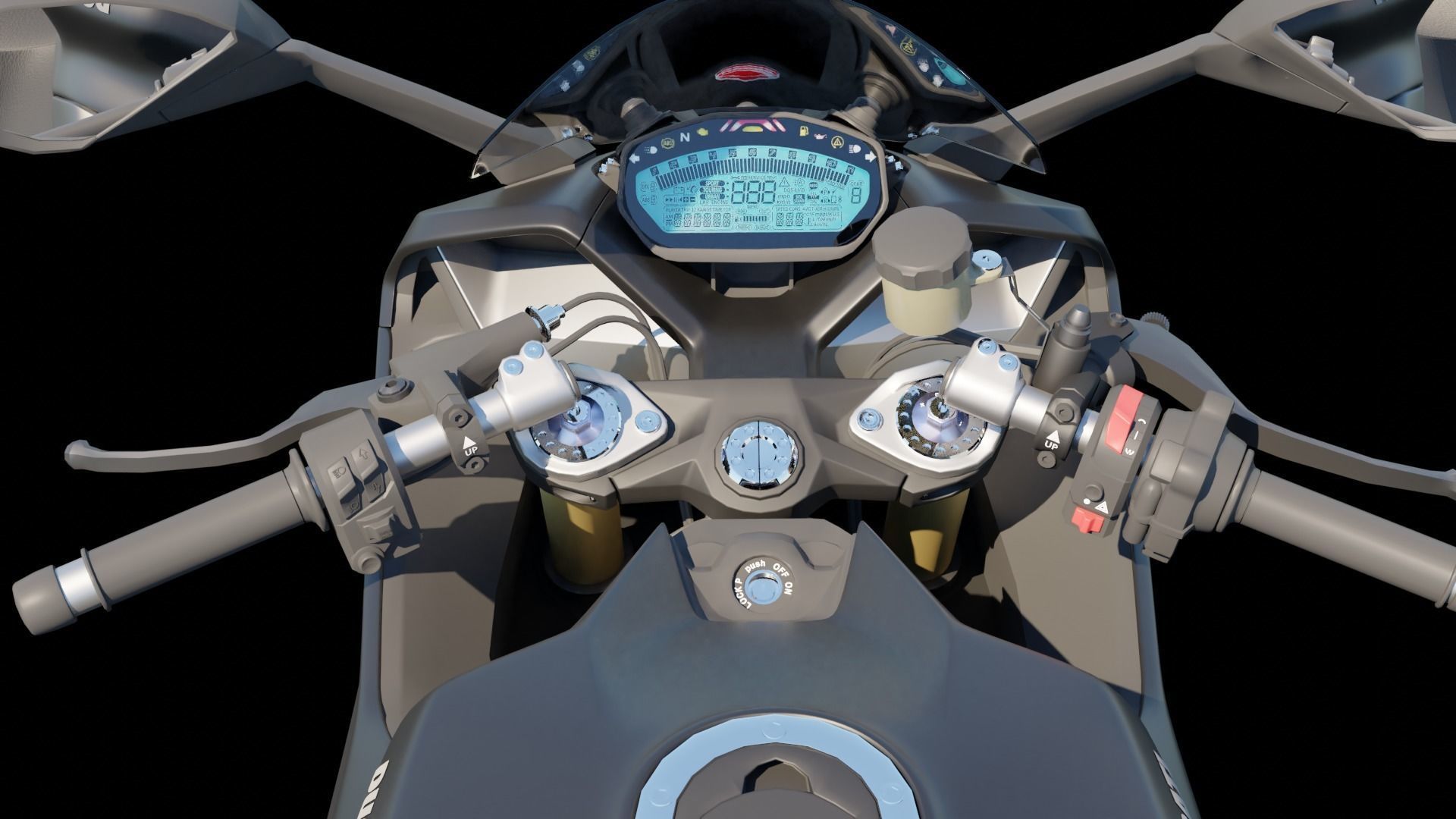 Motorcycle low poly 3d model Low-poly 3D model_10