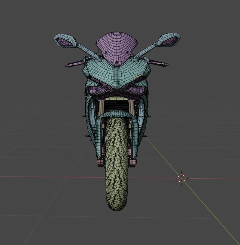 Motorcycle low poly 3d model Low-poly 3D model_14