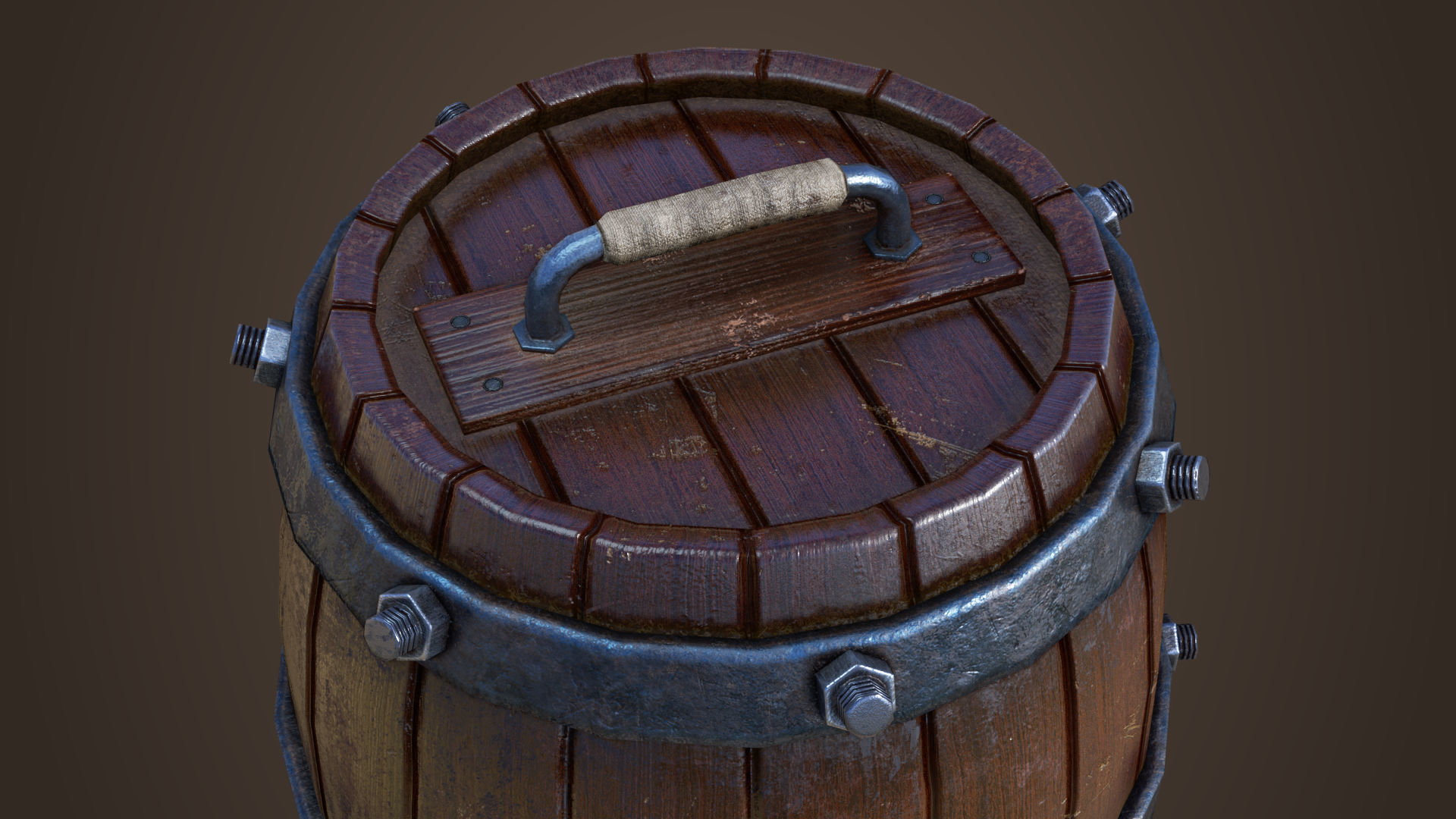 Unusual barrel Low-poly 3D model_3