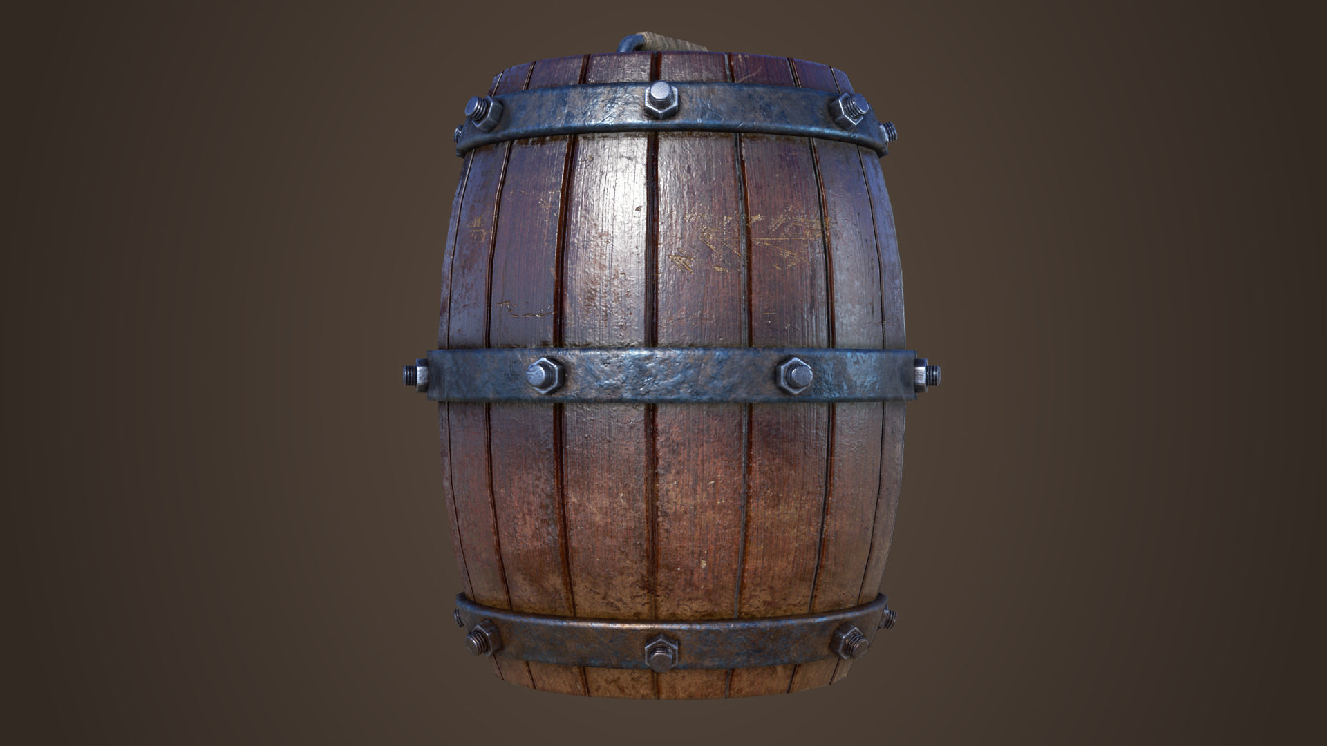 Unusual barrel Low-poly 3D model_6