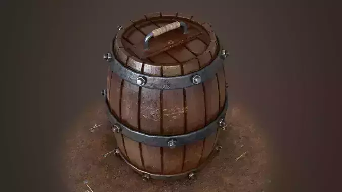 Unusual barrel Low-poly 3D model
