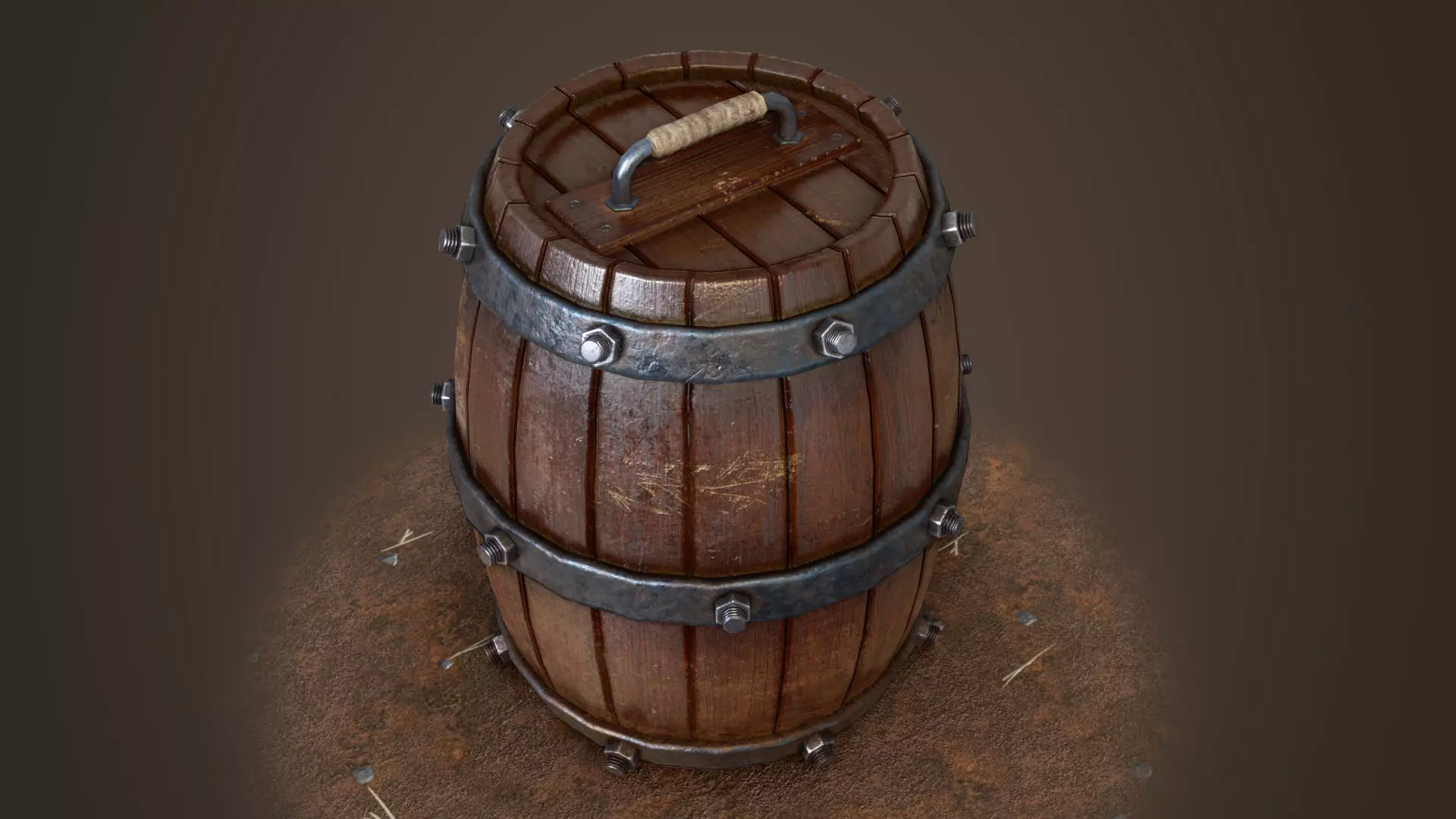 Unusual barrel Low-poly 3D model_0