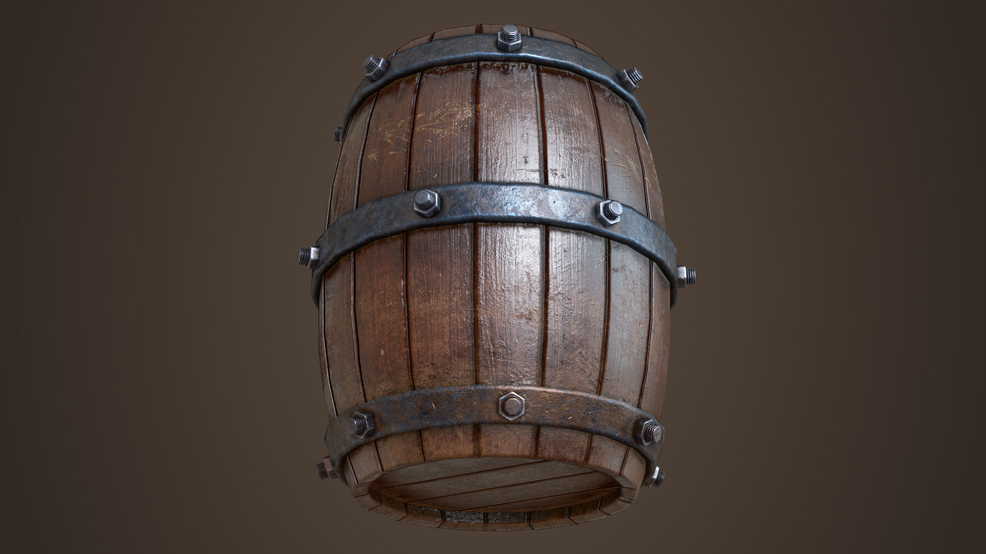 Unusual barrel Low-poly 3D model_7