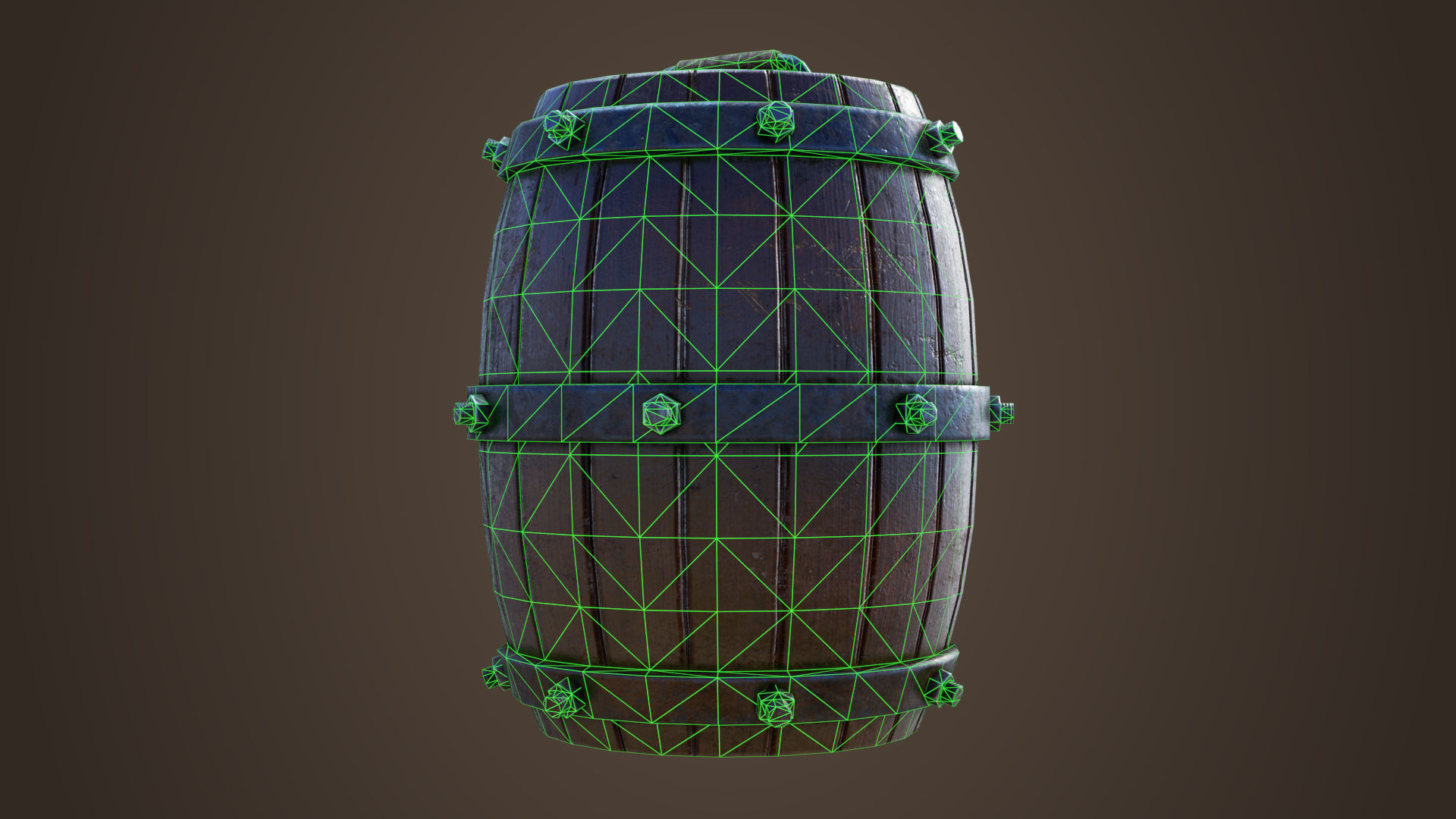 Unusual barrel Low-poly 3D model_8