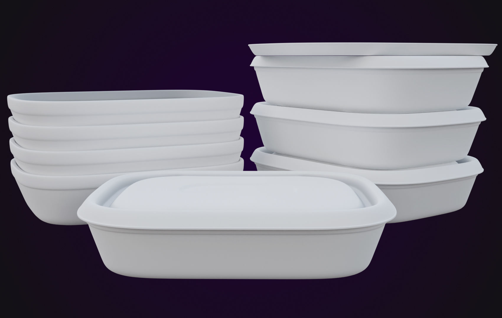 Round Food Cardboard Container - Disposable 3D model_15