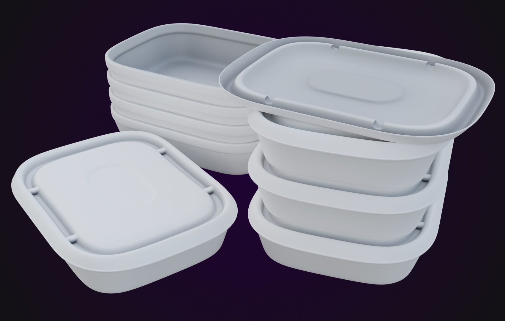 Round Food Cardboard Container - Disposable 3D model_27
