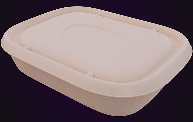 Round Food Cardboard Container - Disposable 3D model 6