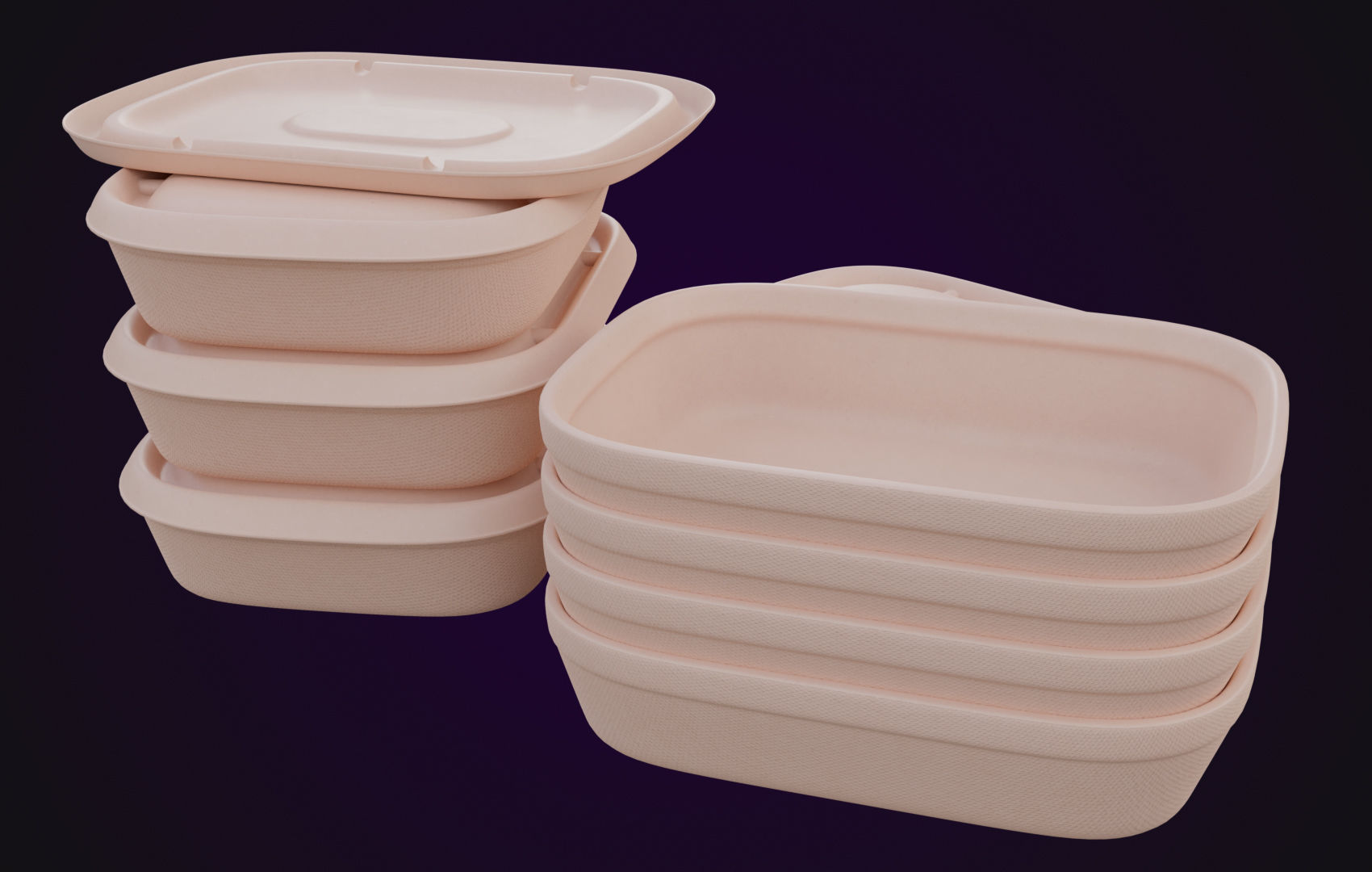 Round Food Cardboard Container - Disposable 3D model_10