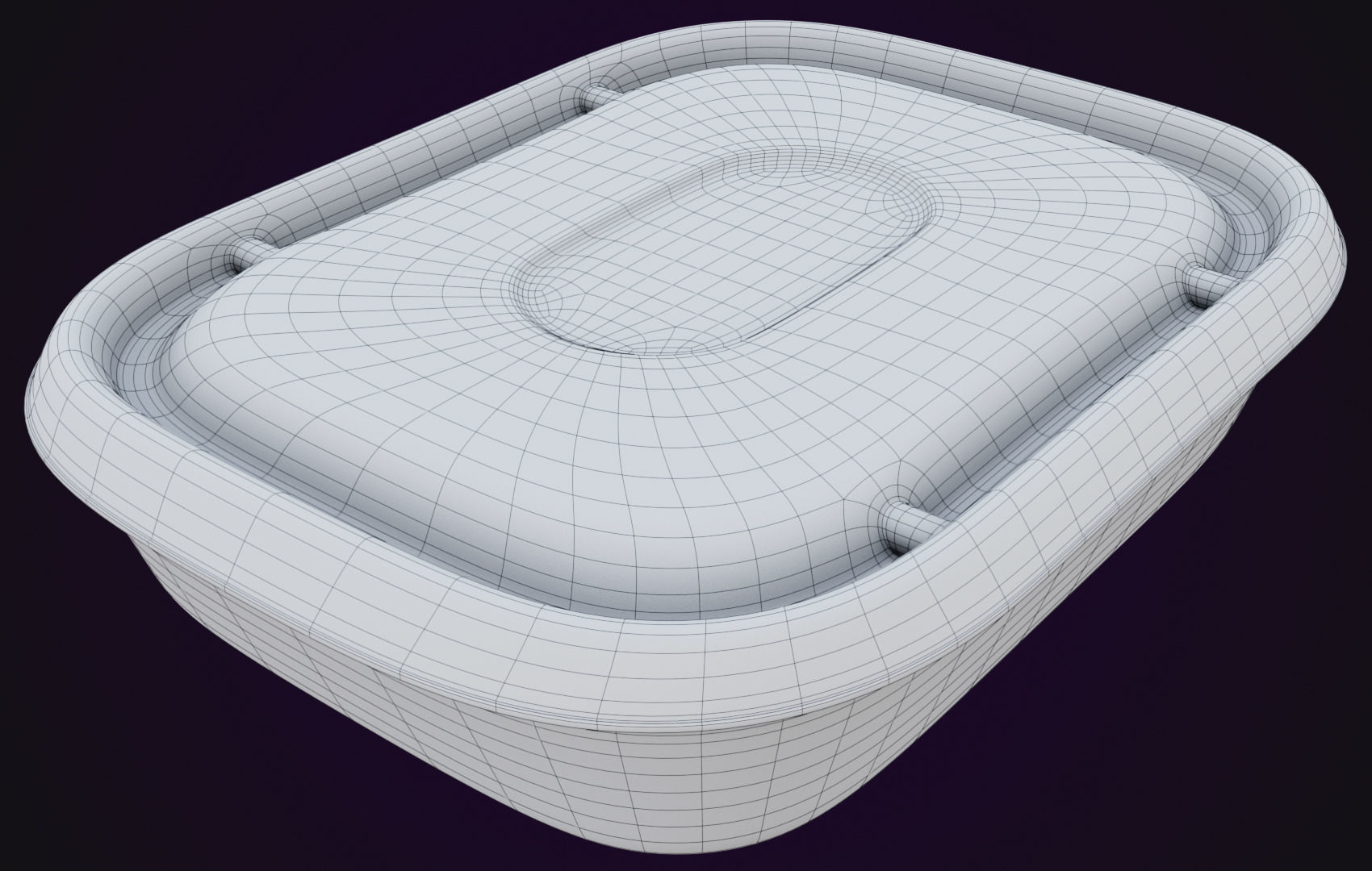 Round Food Cardboard Container - Disposable 3D model_34