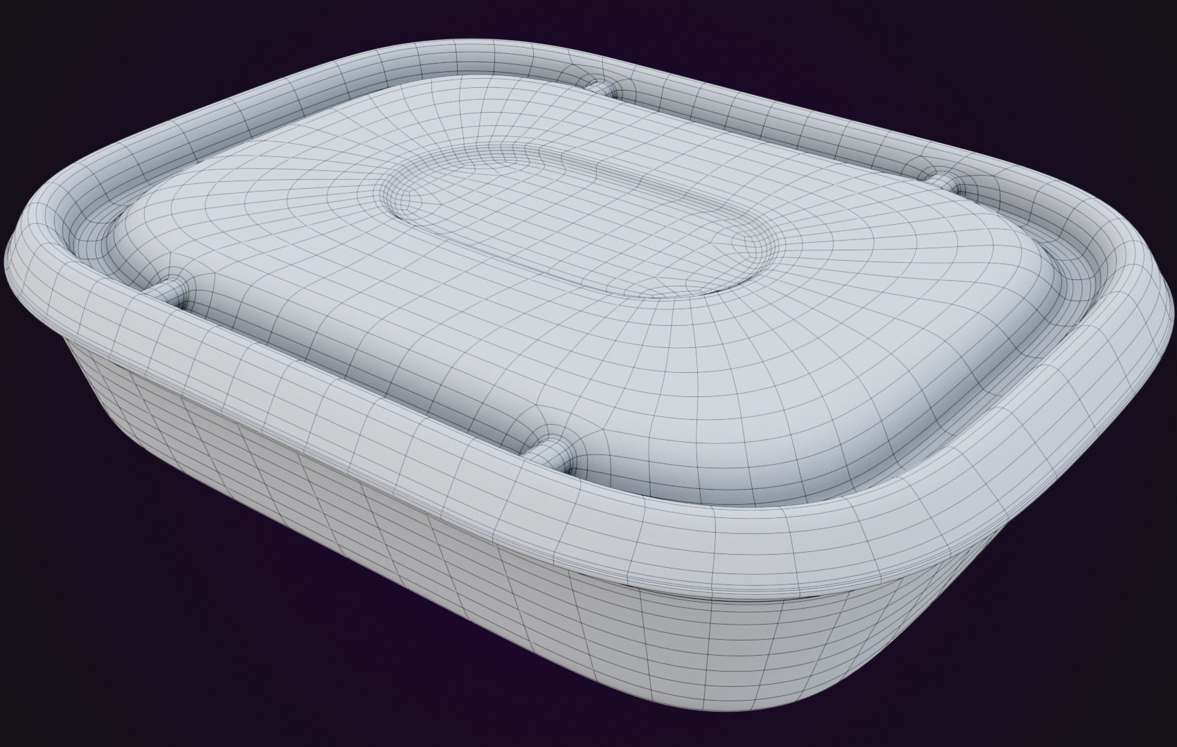 Round Food Cardboard Container - Disposable 3D model_31