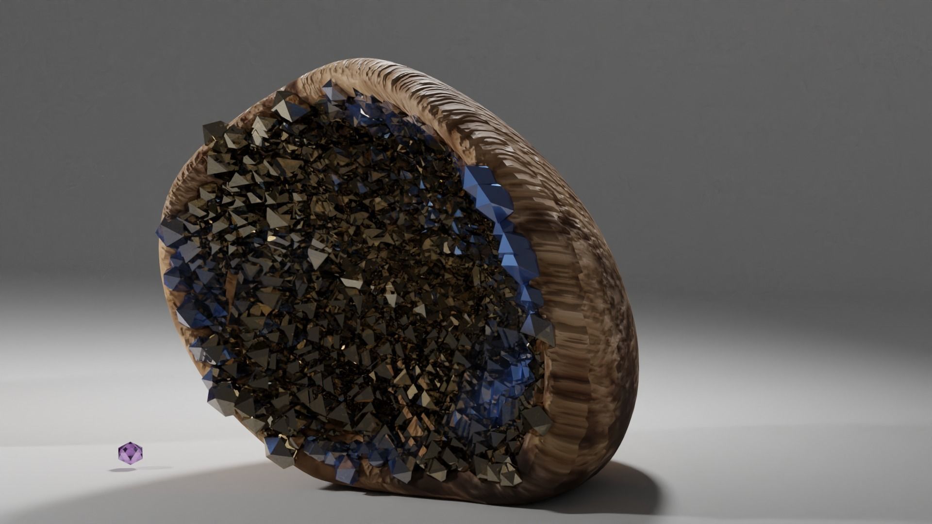 Geode Set amethyst stone Free 3D model_3