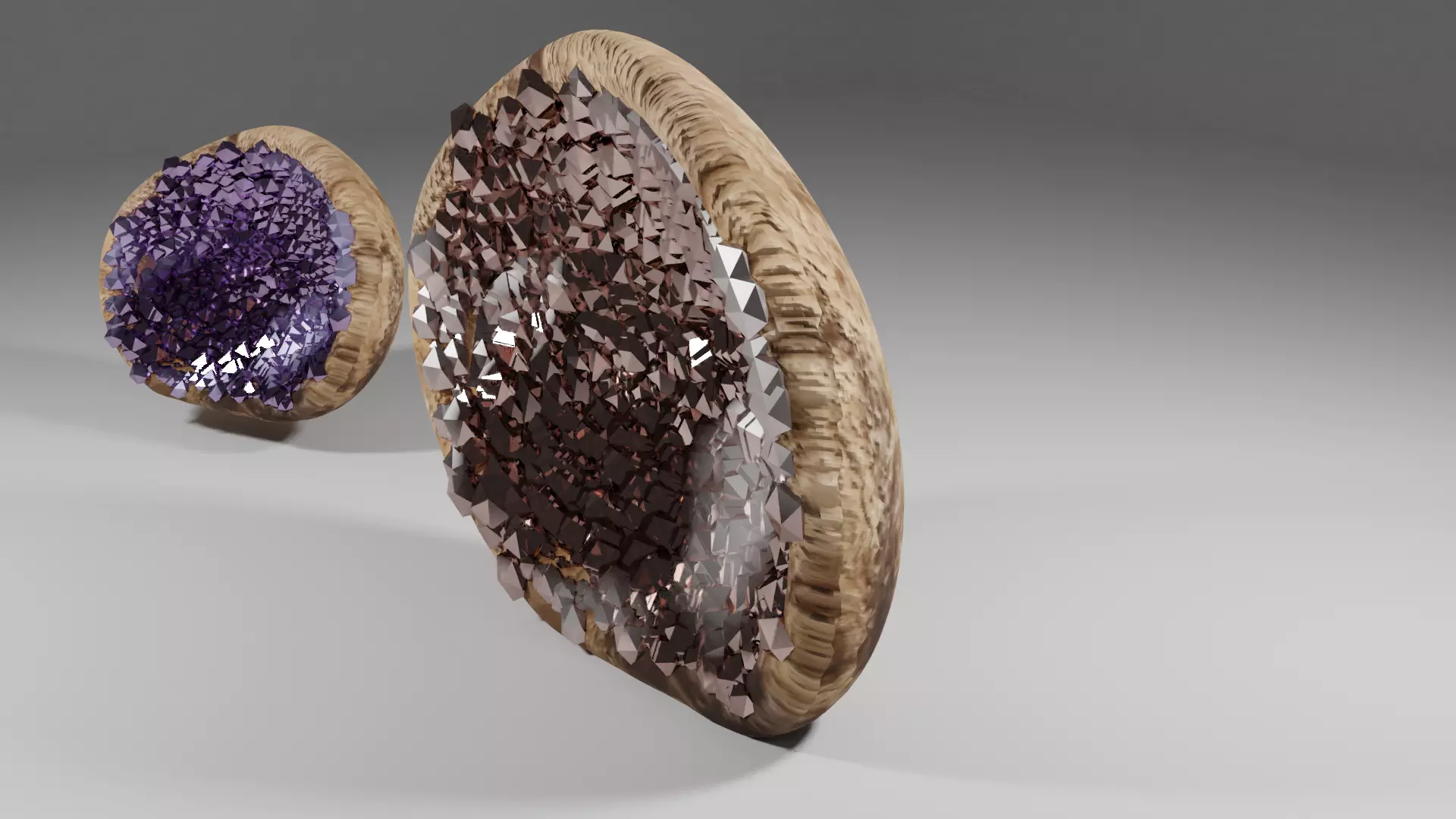 Geode Set amethyst stone Free 3D model_0