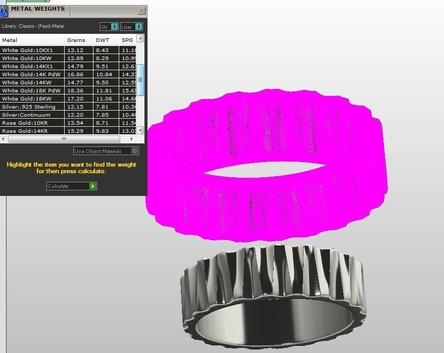 Wedding rings with ribs wave 3D print model_4