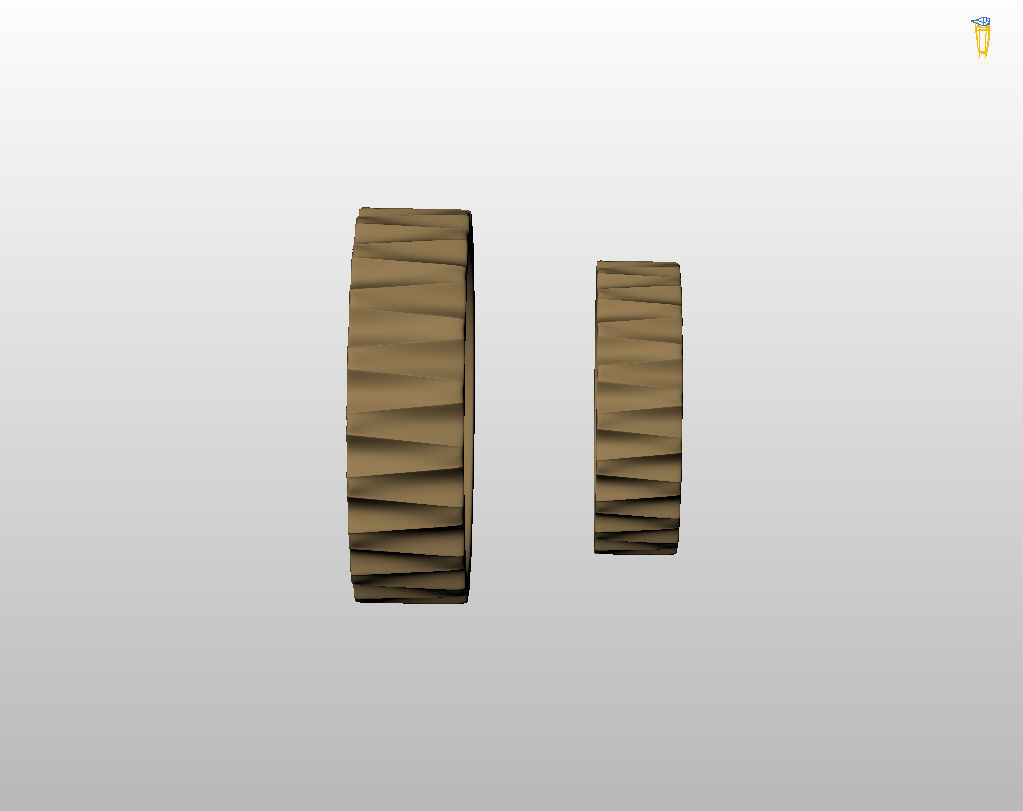 Wedding rings with ribs wave 3D print model_25