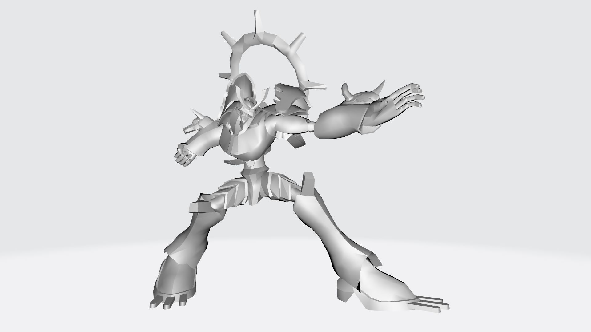 Susanoomon silver robot 3D print model_1