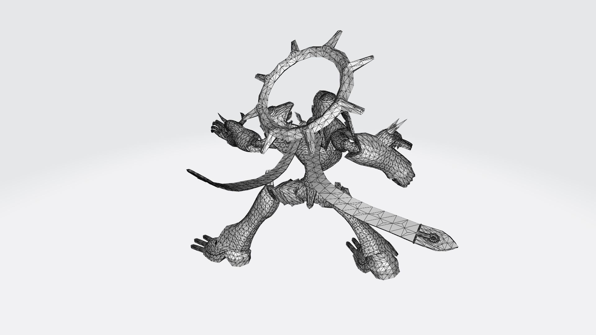 Susanoomon silver robot 3D print model_6