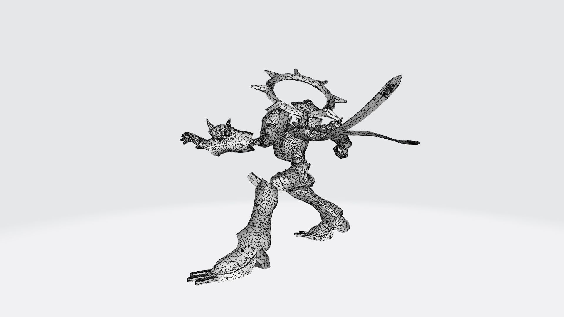 Susanoomon silver robot 3D print model_5