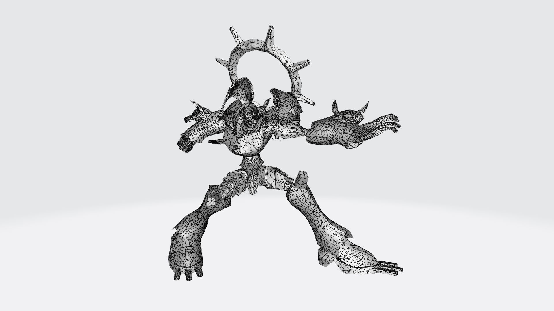Susanoomon silver robot 3D print model_3