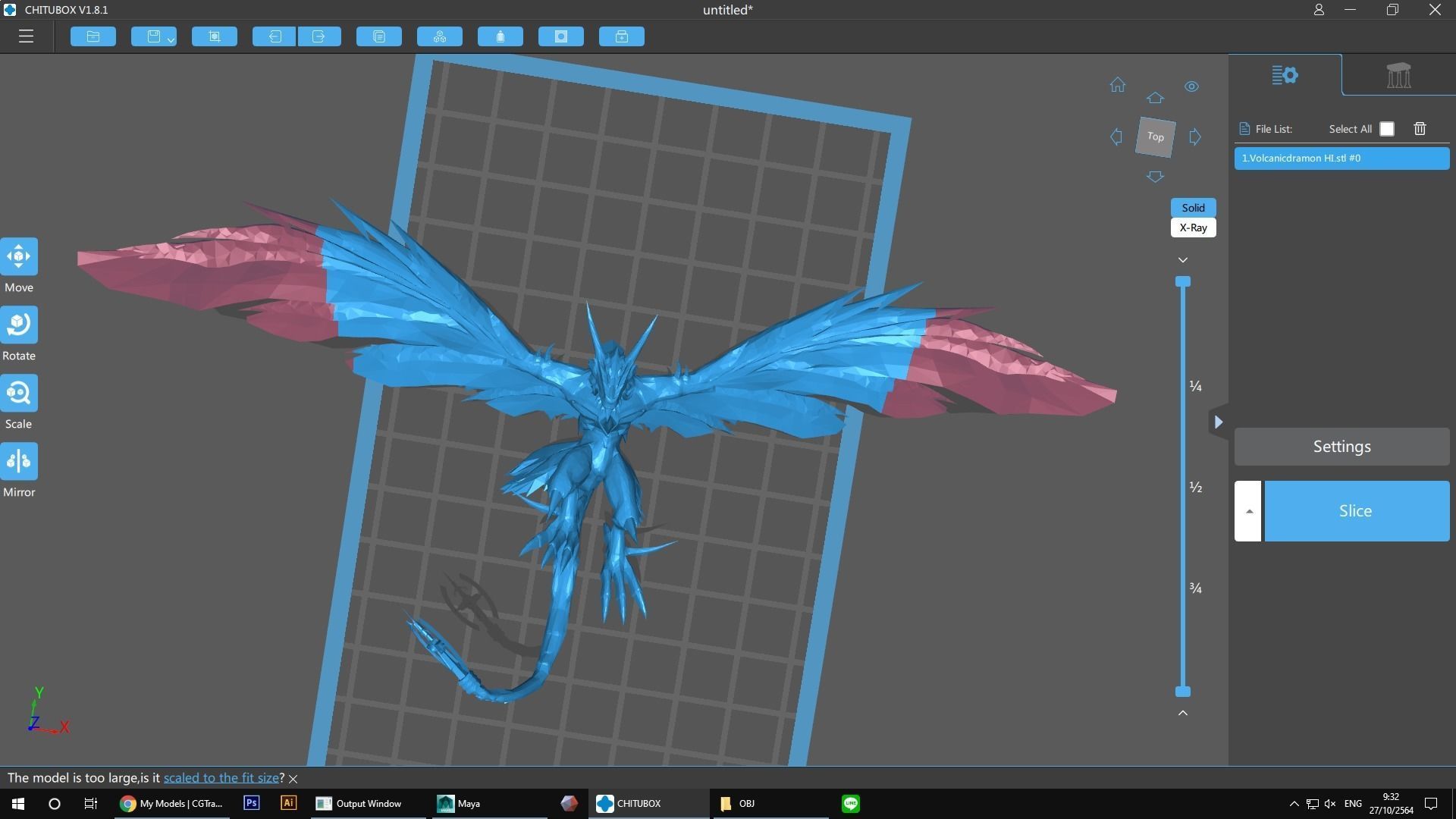 Volcanicdramon fiery dragon 3D print model_6