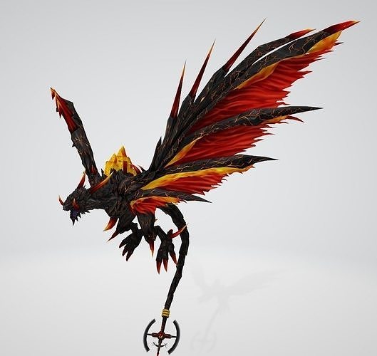 Volcanicdramon fiery dragon 3D print model