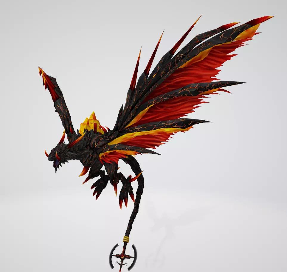 Volcanicdramon fiery dragon 3D print model_0