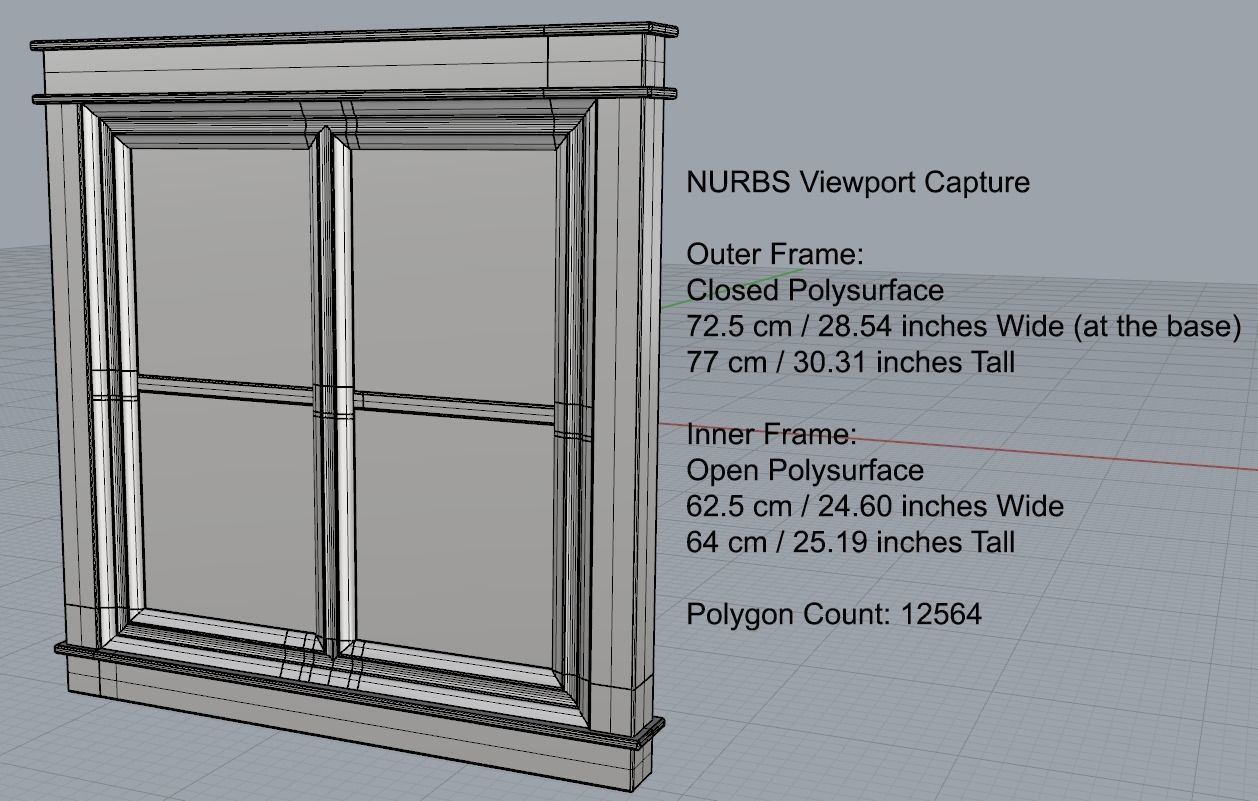 Small Square Window Free 3D model_1