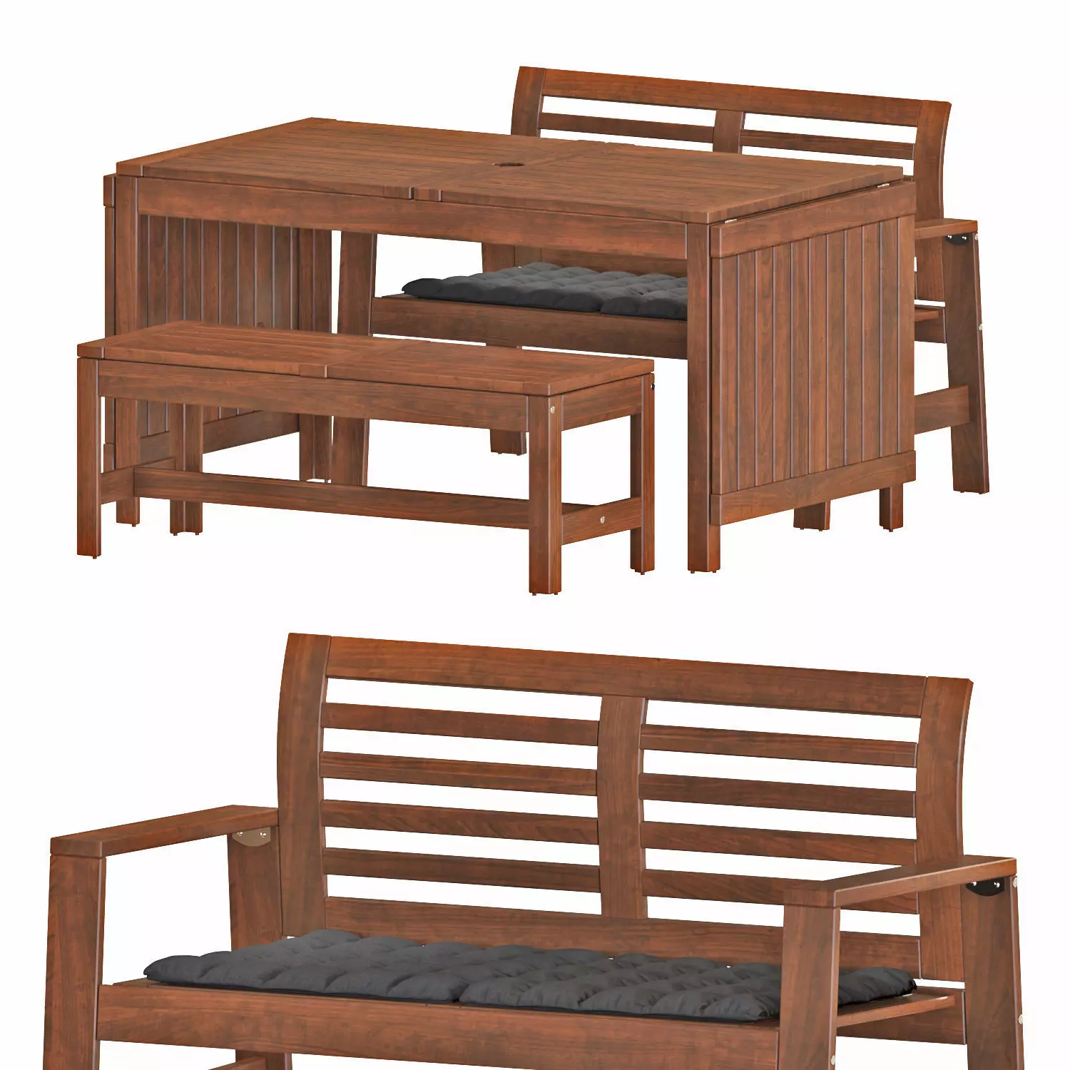 Applaro table and chairs set 03 3D model
