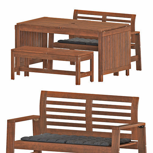 Applaro table and chairs set 03 3D model