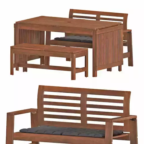 Applaro table and chairs set 03 3D model