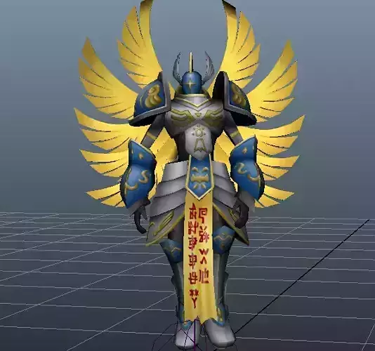 Seraphimon warrior with golden wings