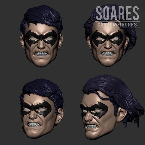Nightwing - Robin 2 Pack head 3d print model 3D print model