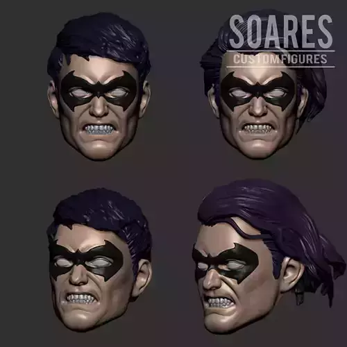 Nightwing - Robin 2 Pack head 3d print model 3D print model