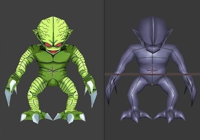 SAIBAIMEN low poly alien and alien Low-poly 3D model