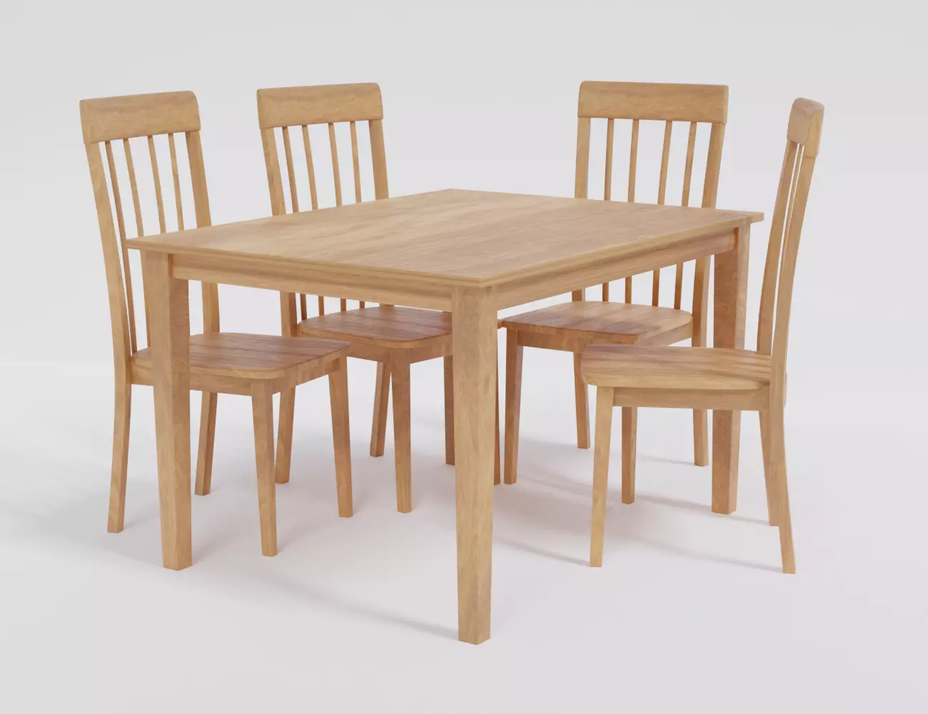 Blacksburg Wooden Chair and Table Free 3D model