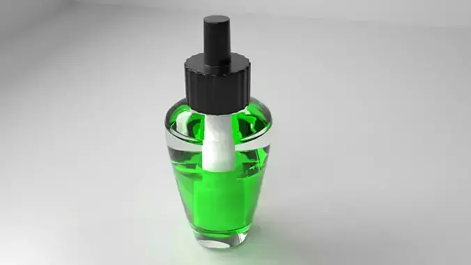 Air Freshener Bulb Half Filled with Green Liquid