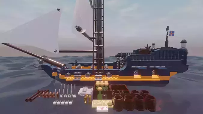 LEGO BRITISH SLOOP - THE HUNTSMAN - Rogue Film Productions 3D model